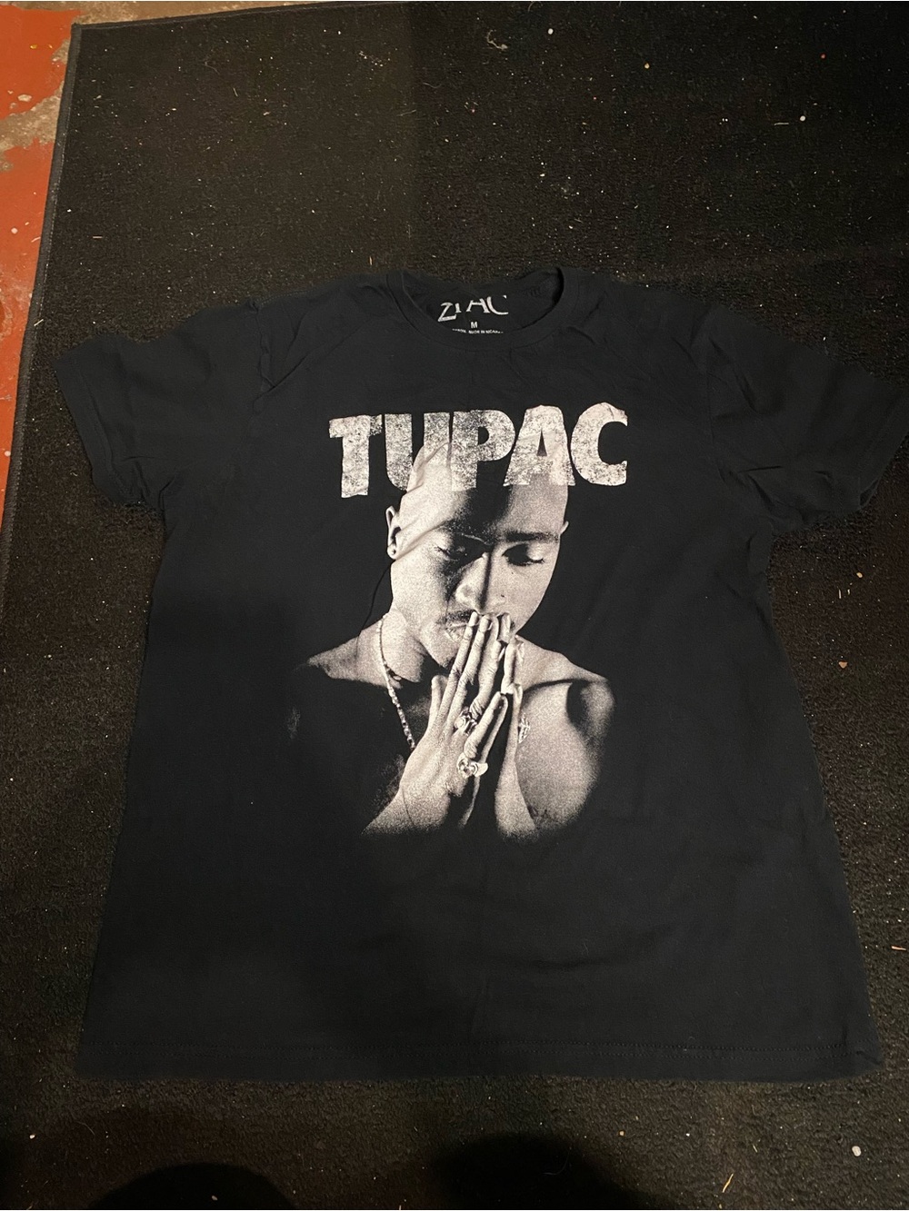 Black Short Sleeve Graphic Tee - Tupac Print